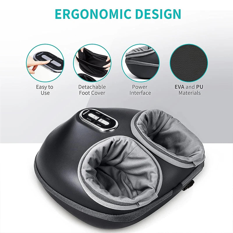 Foot Massager with Heat and Air Compression Shiatsu Kneading Roller for Muscle Relaxation and Stress Relief