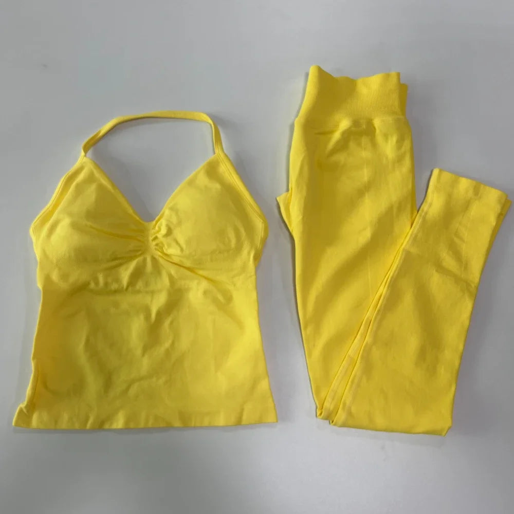 Womens Tank Tops & High Waist Scrunch Yoga Leggings