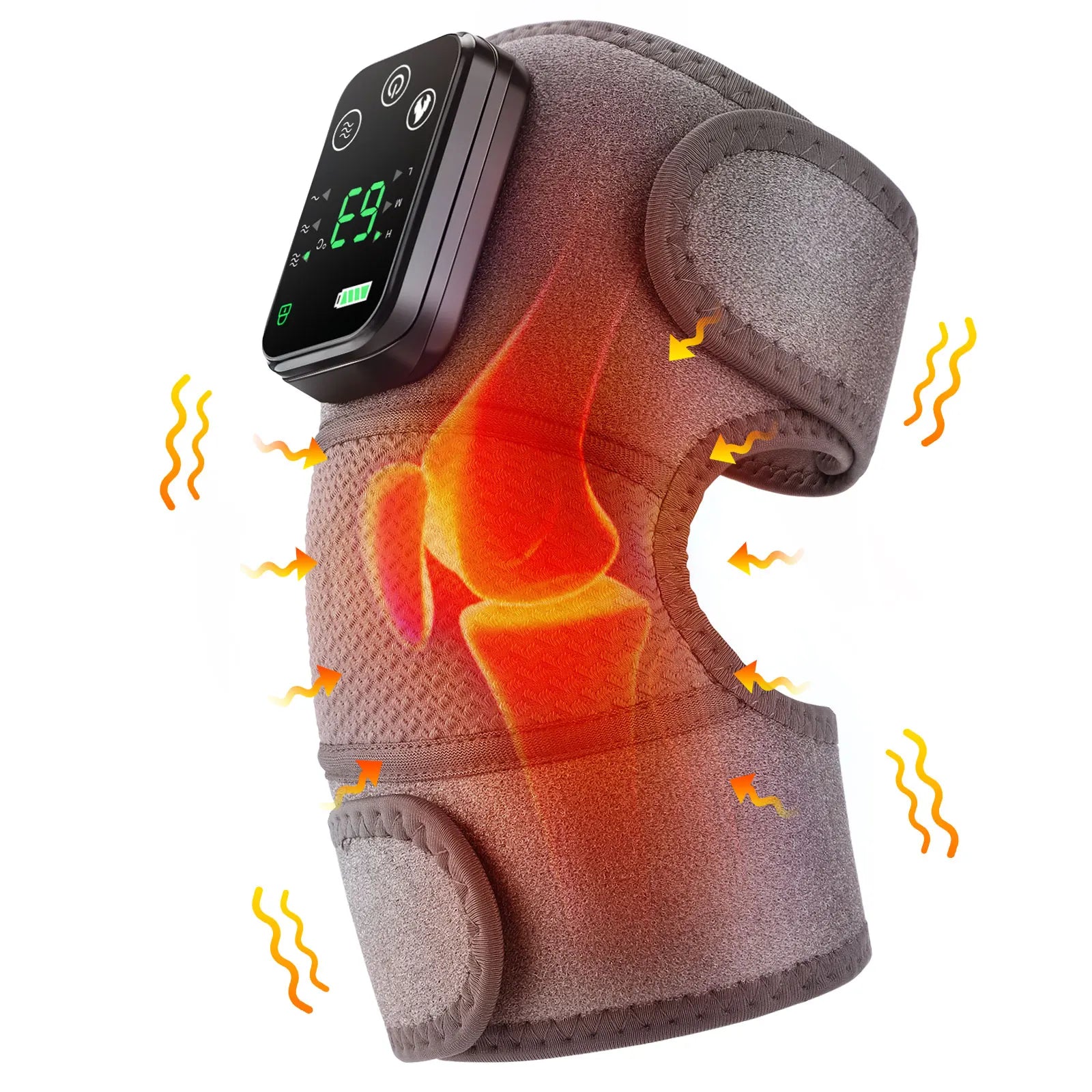 Knee Heating Massager Joint Physiotherapy Pad Hot Compress Vibration Massage 3‑in‑1 Knee Elbow Shoulder Support with 4000mAh Battery