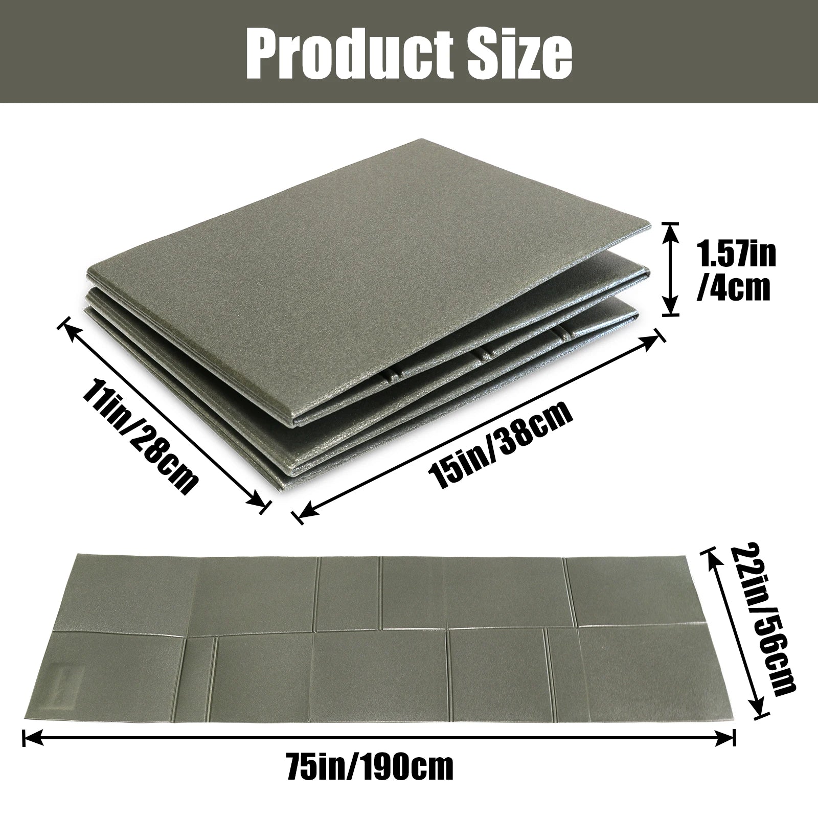 Tactical Foldable Sleeping Mat Waterproof Folding Thick Mechanic Pad Kneeling Mat for Garage Picnicking and Camping Outdoors