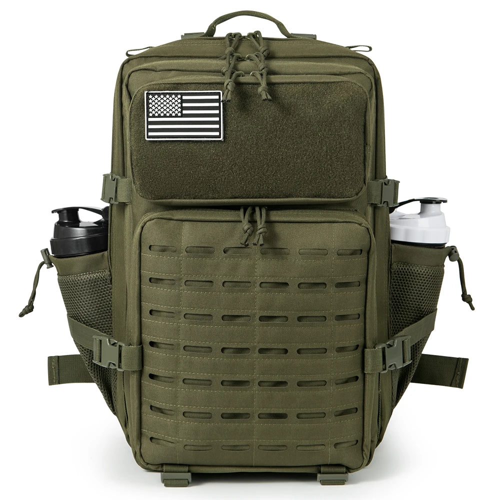 45L Tactical Backpack Survival Bag Hunting MOLLE Backpack Gym Men EDC Outdoor Hiking Rucksack with Bottle Holder