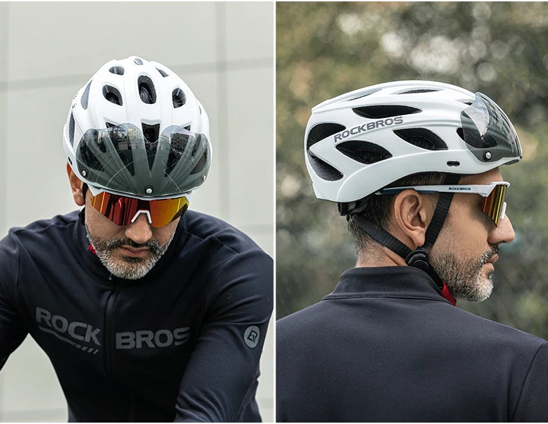 Cycling Helmet Lightweight Integrated Head Protection Safety Helmet with Goggles for Men and Women MTB and Road Bike Riding