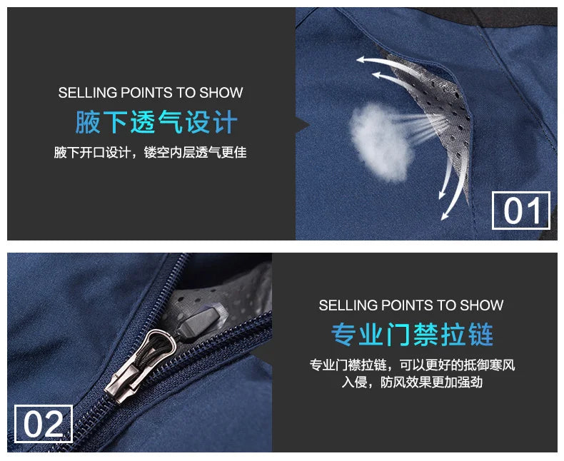 Men’s Spring Autumn Outdoor Water Repellent Jacket Windproof Wear Resistant Detachable Hood for Camping Fishing Mountaineering Hiking