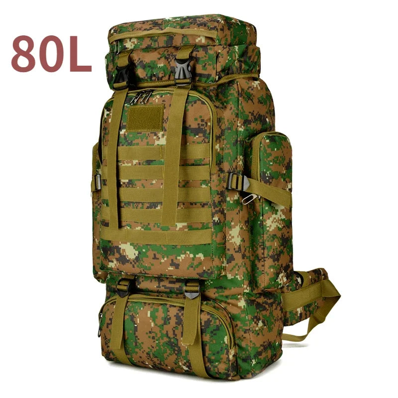 Large 80L 100L Mountaineering Backpack for Hiking Camping Travel and Tactical Outdoor Use