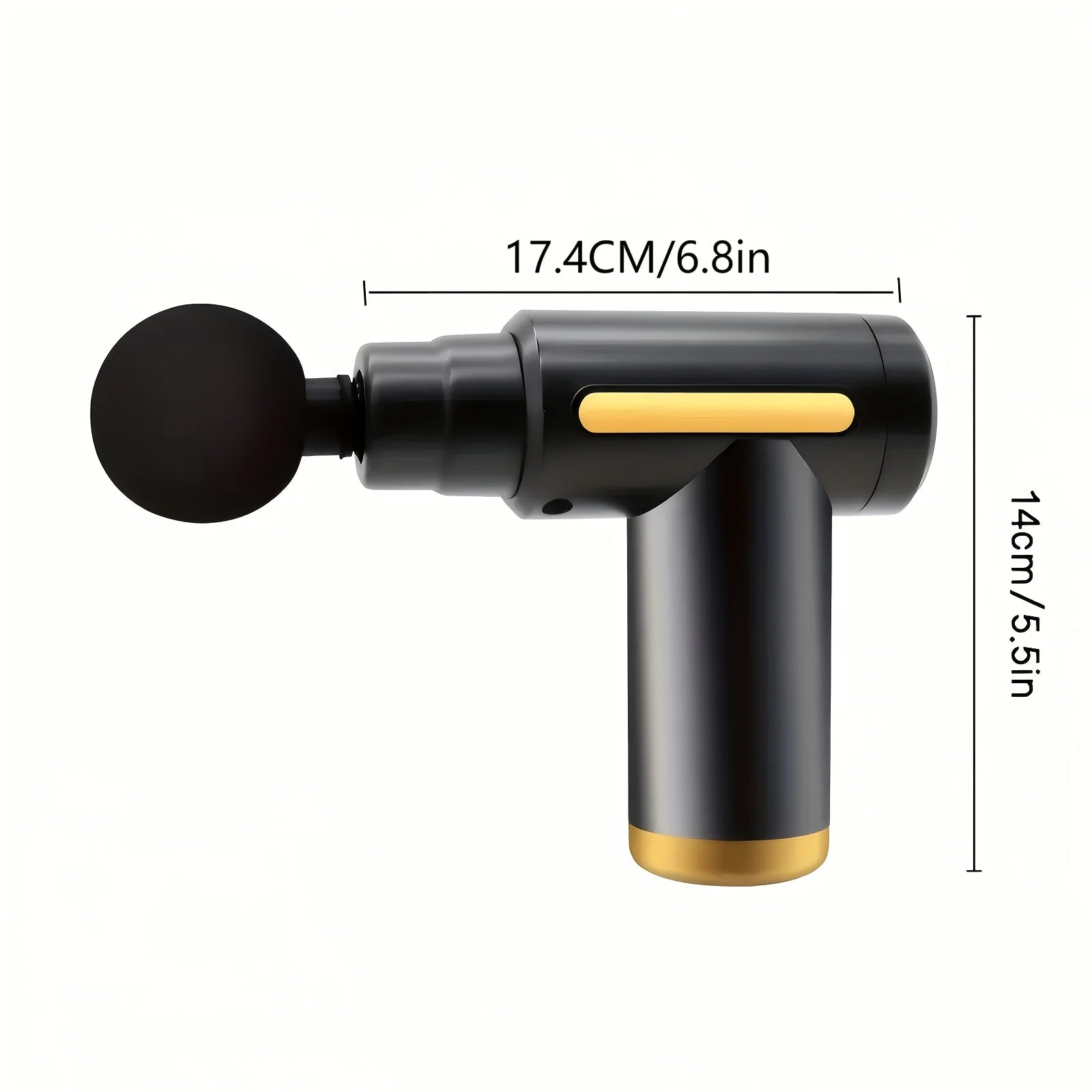Fitness Hammer Compact Deep Tissue Massager – USB Rechargeable Fascia Gun with 4 Interchangeable Heads | Portable Muscle Massage Device for Pain Relief & Recovery