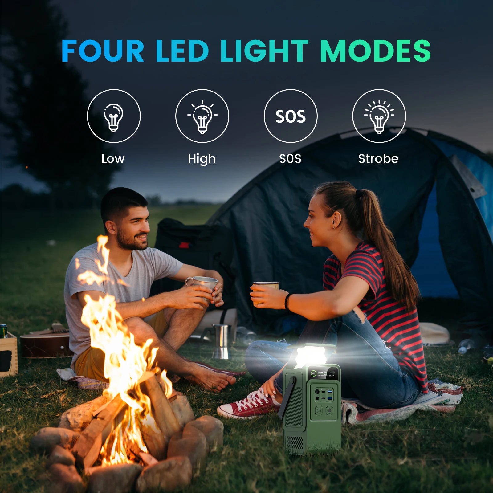 200W Power Station Camping 192Wh Lifepo4 Power Bank 60000mAh Portable Charger Battery Emergency Power USB Type C Port