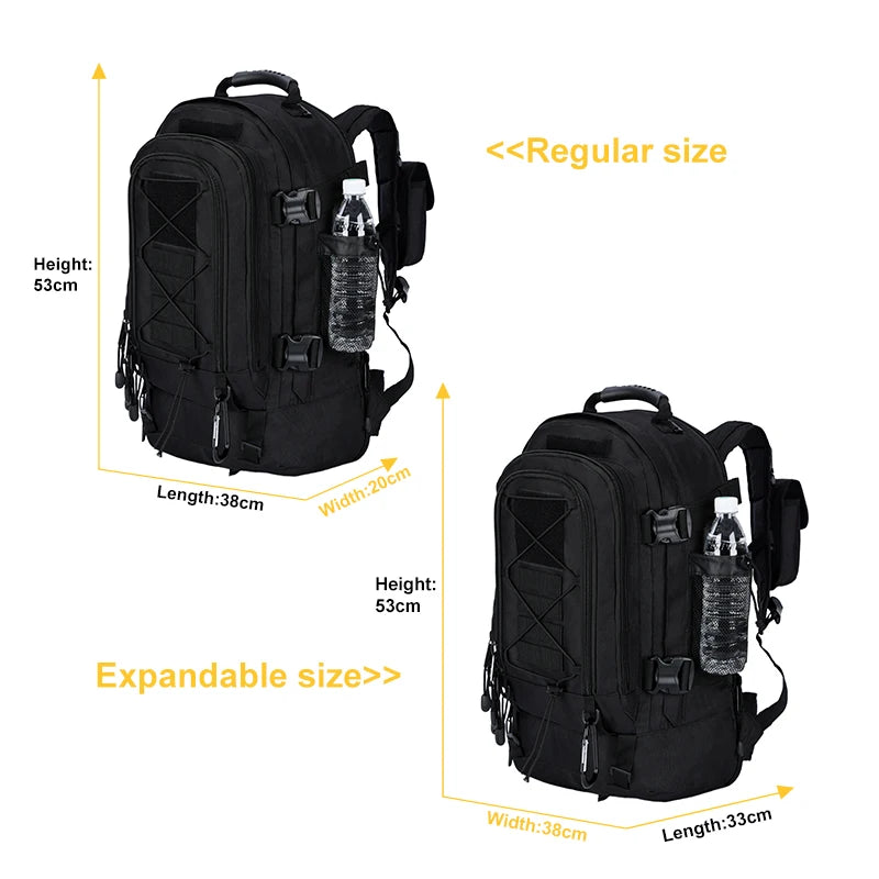 60L Military Tactical Backpack Army Molle Assault Rucksack Outdoor Travel Hiking Camping Hunting Rucksack for Men