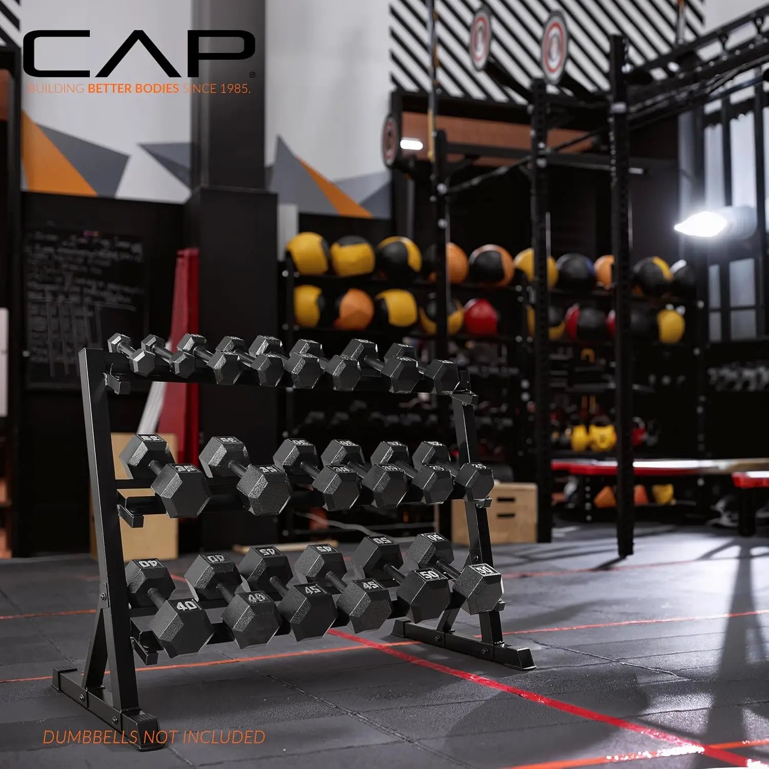 2‑Tier Dumbbell Rack for Home Gym Heavy‑Duty Steel Weight Storage for Hex Dumbbells Holds 5–75 lb Pairs