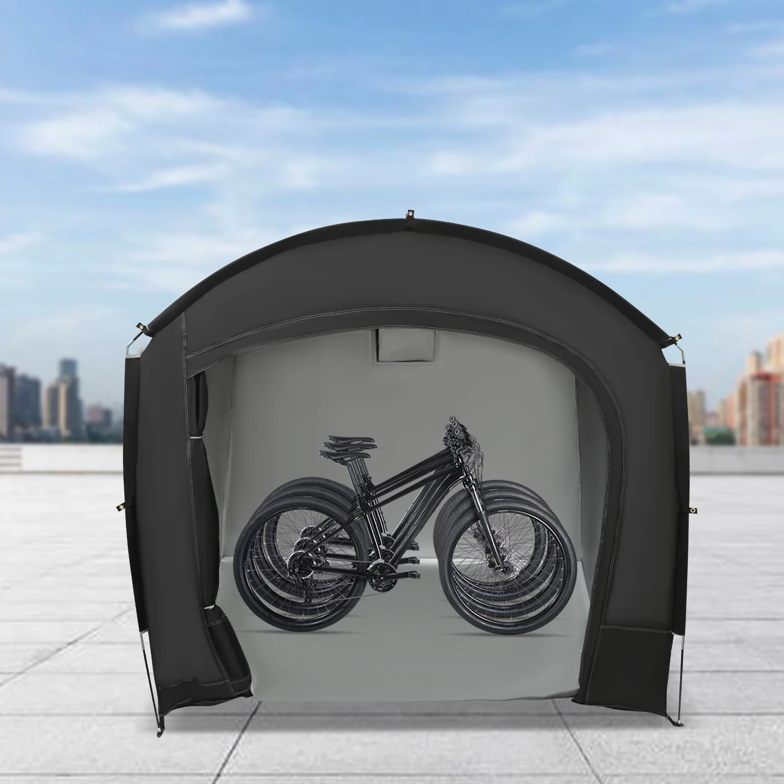 Bike Storage Shed for 1 to 4 Bikes Portable Waterproof Bicycle Shelter Tent 220x150x185cm 210D Oxford Cloth Foldable Sunshade Cover