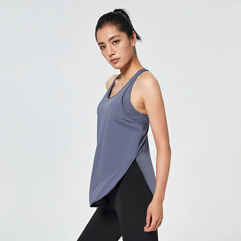 Fitness Yoga Gym Women Tank Crop Top with Bra Sleeveless Shirt Vest Running Quick Dry Sportswear One Piece Workout Clothing