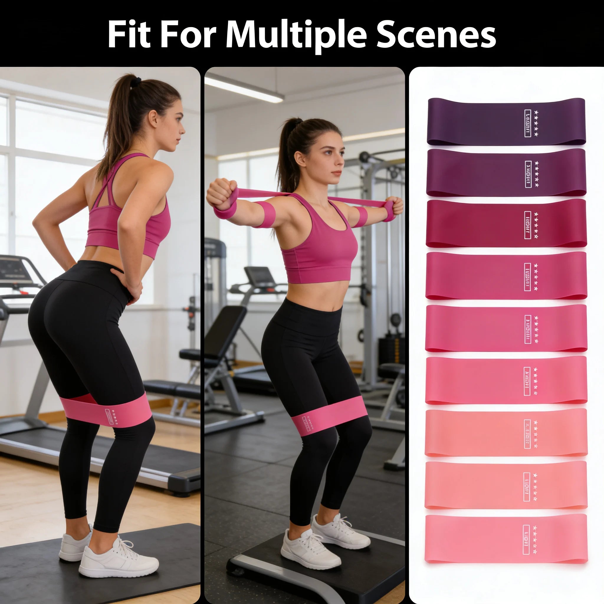 TPE Resistance Bands Set – 5‑Level Non‑Slip Booty Bands for Hip, Leg & Glute Workouts, Yoga & Fitness Training