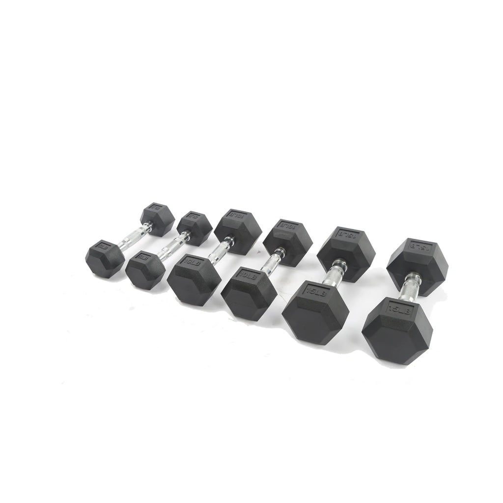 Hex Dumbbells Set with Dumbbell Rack, Rubber Coated for Weightlifting and Home Gym
