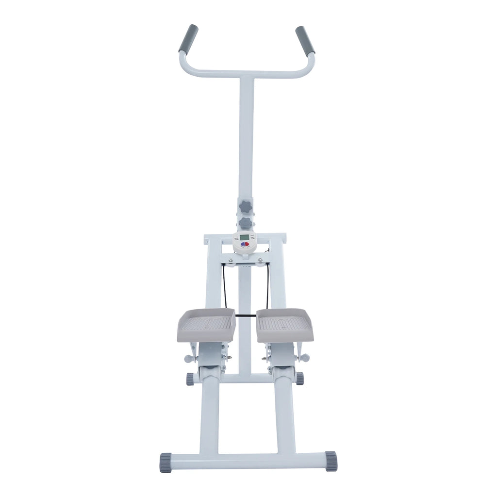 Stair Stepper Folding Step Machine with Handle Low Impact Climber 3 Level Adjustable Pedals and Resistance Bands for Home Gym Cardio Workout