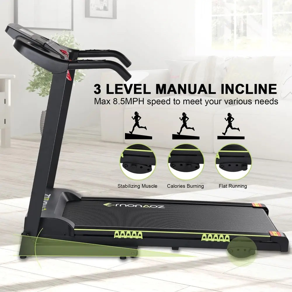 Treadmill for Home 0–15 Auto Incline 4.0HP Folding Electric Treadmill 20‑Inch Wide Running Machine with Bluetooth Speaker and Pulse Monitor