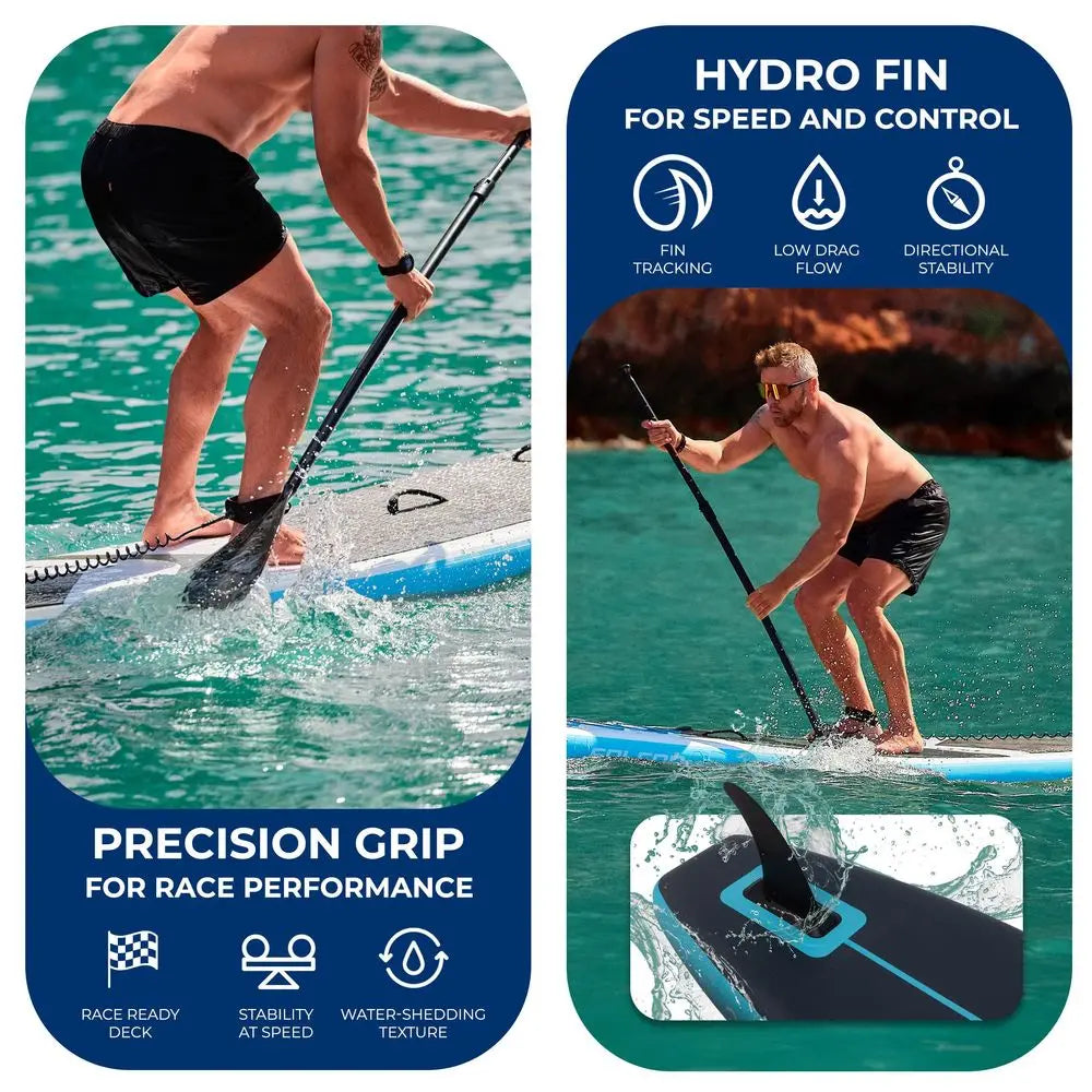 Inflatable Stand Up Paddle Board, 14' Racing Design with 28" Narrow Profile for Expert Paddlers, Non‑Slip EVA Deck Pad, Includes Premium Accessories
