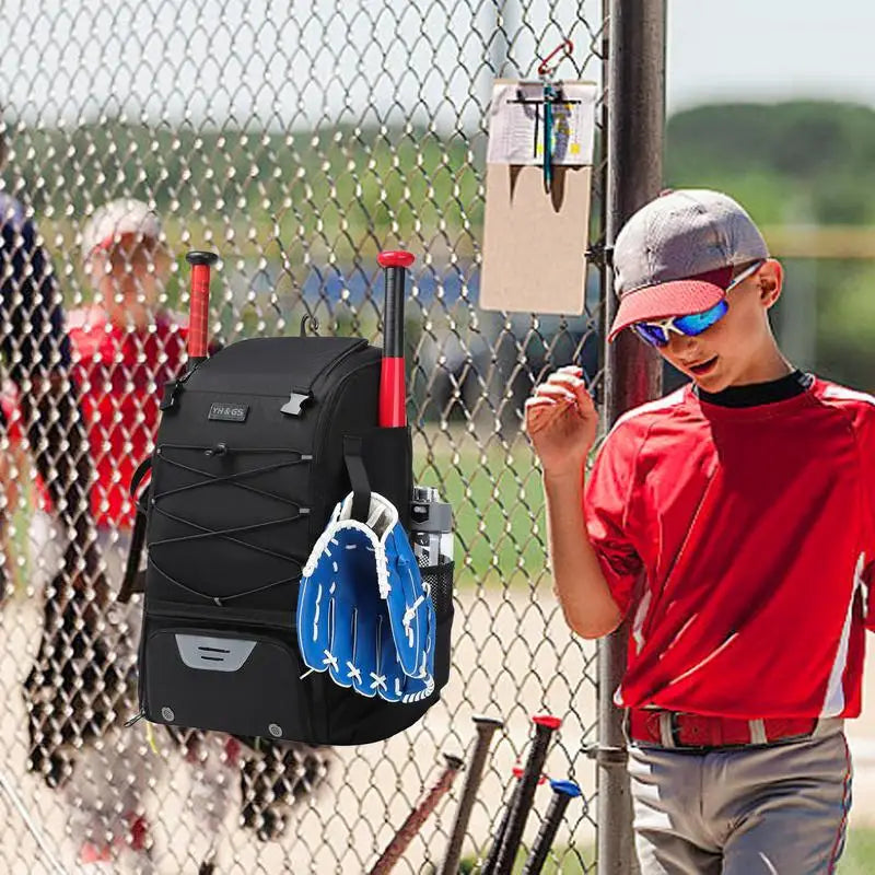 Baseball Equipment Bag Baseball Backpack with Shoe Compartment Lightweight Youth Softball Bat Bag and Bat Backpack