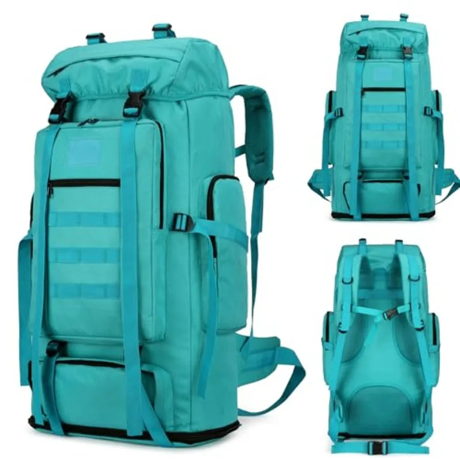 100L Hiking Camping Backpack MOLLE Rucksack Waterproof Daypack