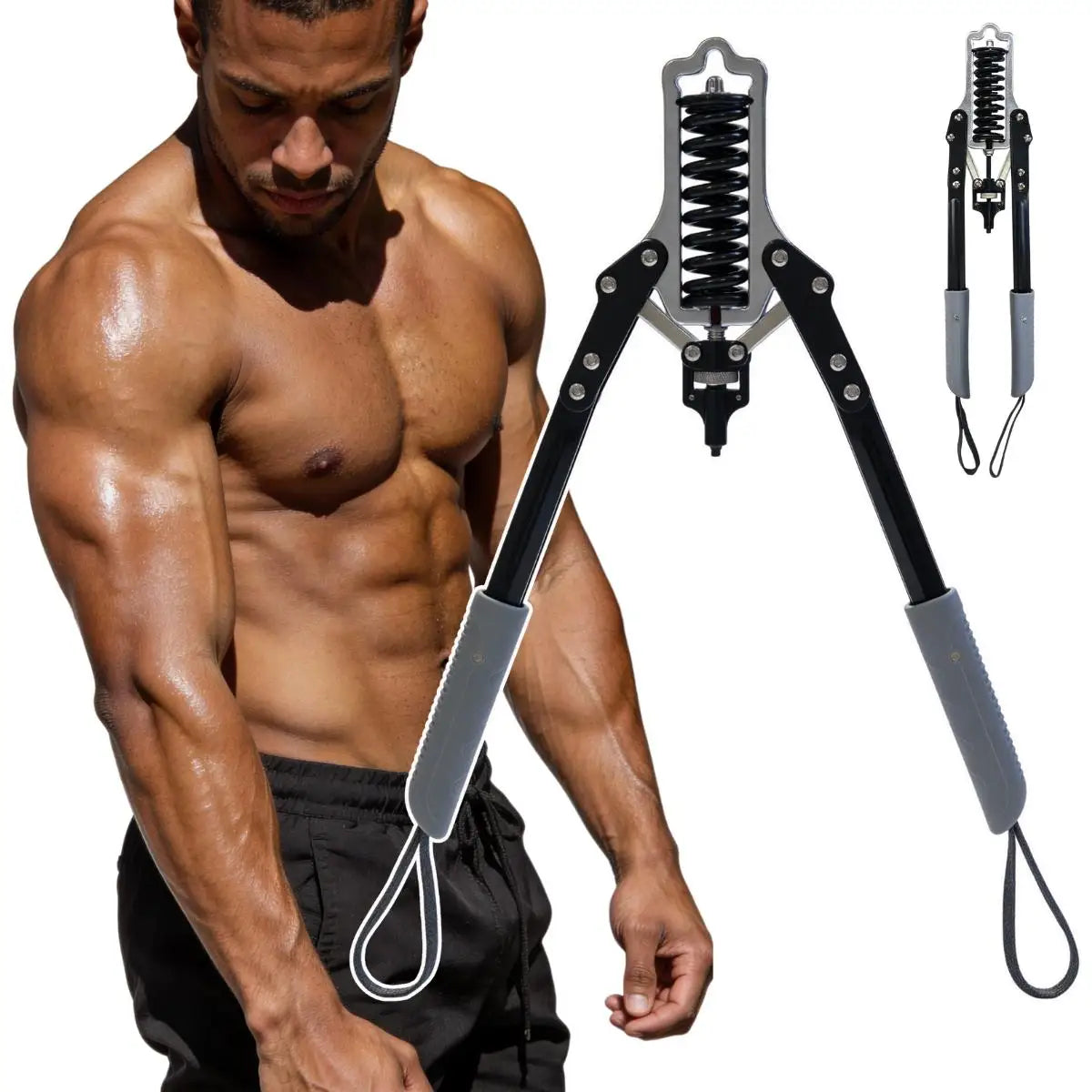 Hydraulic Power Twister Arm Trainer Adjustable 22 to 440lb Chest and Arm Workout Equipment with Smart Rep Counter Portable