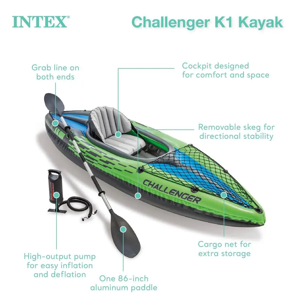 Pack of 2 One‑Person Inflatable Kayaks with Oars Pump Carry Bag and Repair Patch