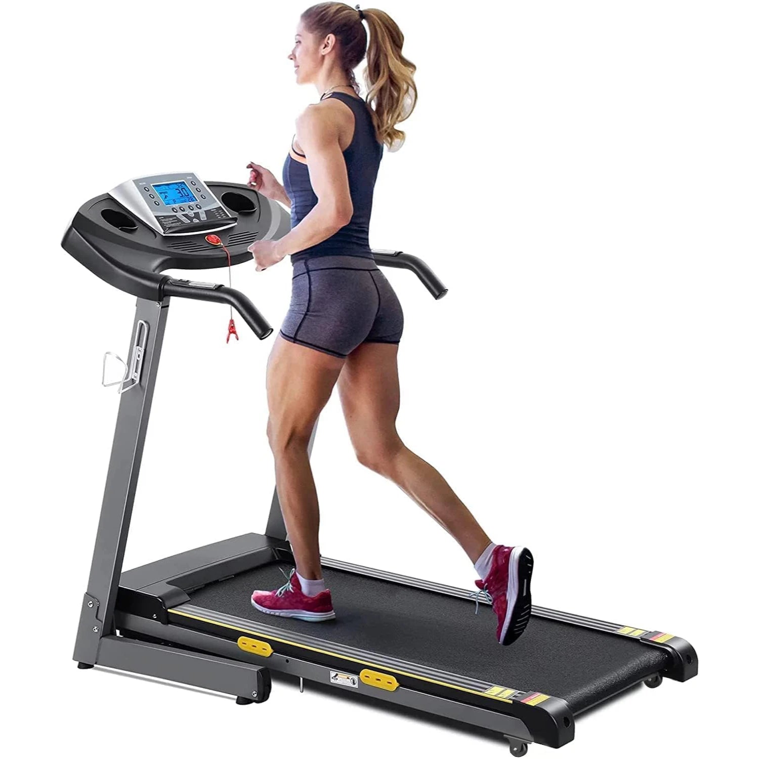 Treadmill with Auto Incline Folding Electric Running Machine 17 Inch Electric Treadmill 2.5HP 8.5MPH with 15 Training Programs