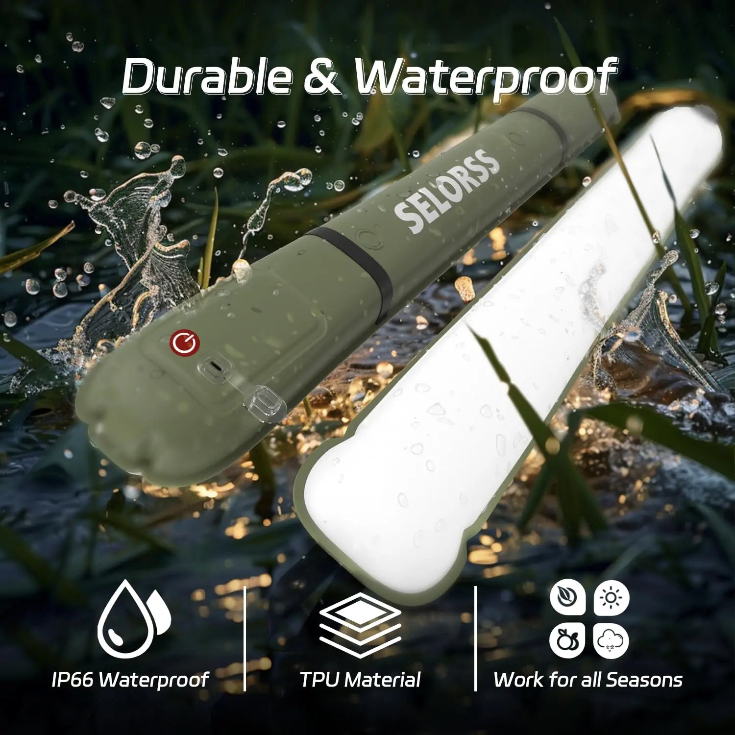 Rechargeable Portable Camping Strong Light Waterproof 2000 mAh Tent Lamp Spotlight for Outdoor Camping Work Repair Lighting