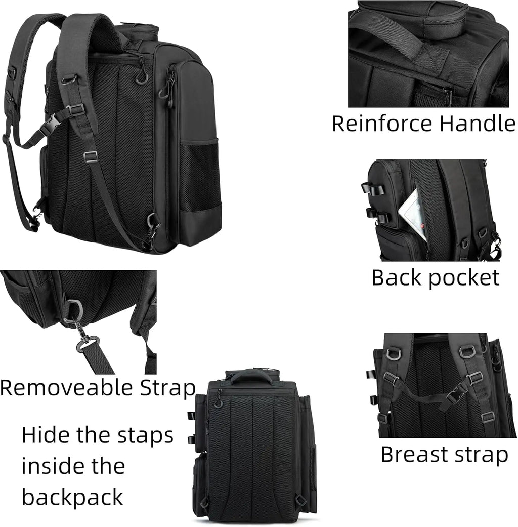 Fishing Backpack Tackle Bag with Tackle Boxes Large Strong Material Fishing Storage Pack