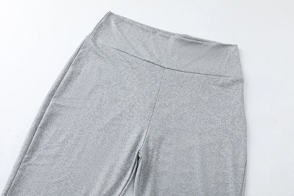 Autumn New Round Neck Short Fit Long Sleeve T Shirt Mildly Spicy Pants Casual Sports Yoga Two Piece Set Women’s Fashion