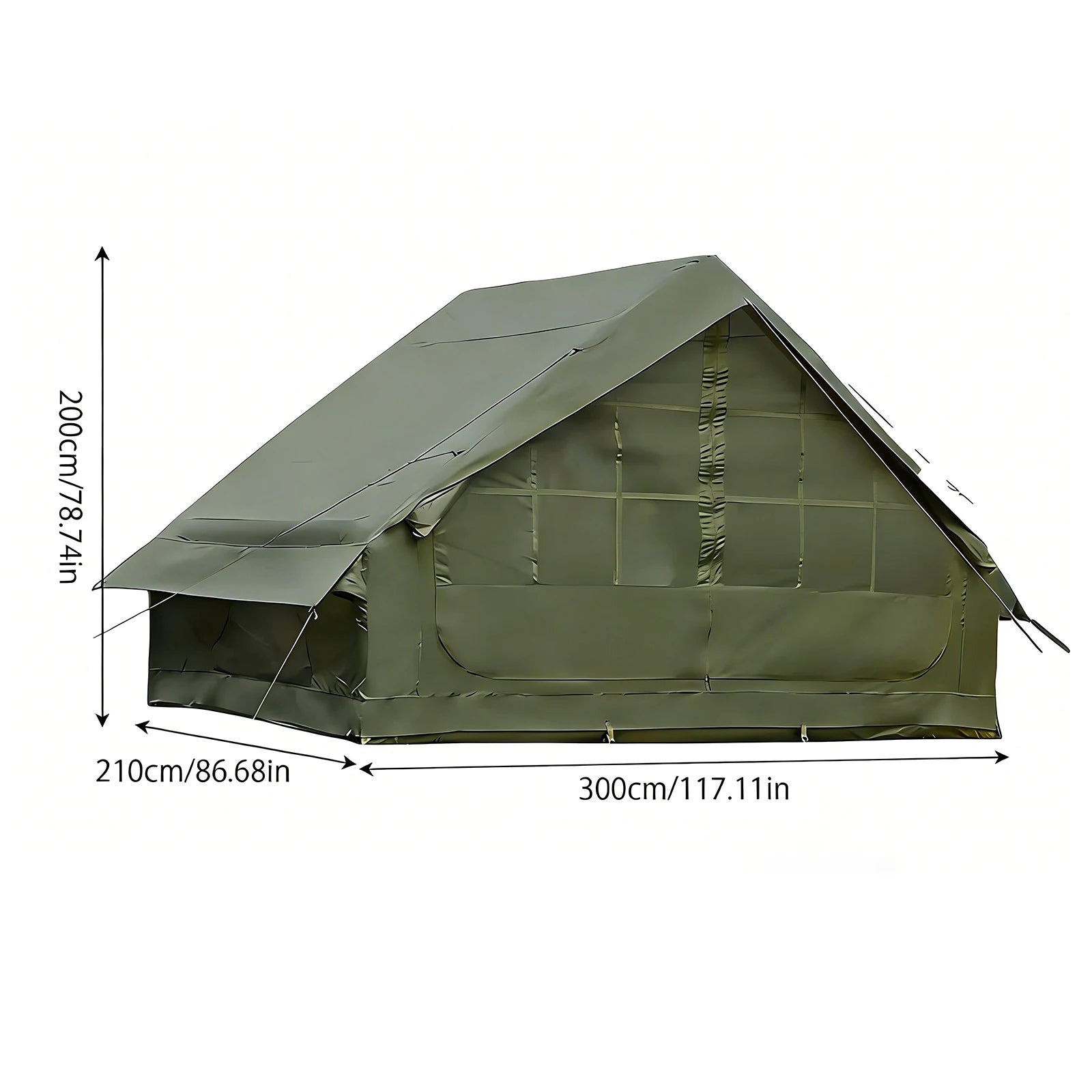 Large Inflatable Camping Tent with Skylight Quick Air Flow and Breathable Mesh Design Summer Glamping Hot Tent