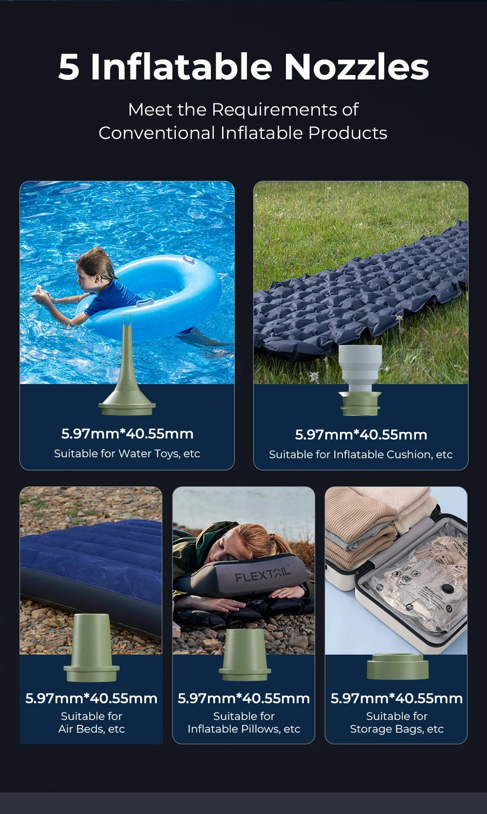 Air Pump with Camping Lantern for Inflatable Air Mattress/Sleeping Pads