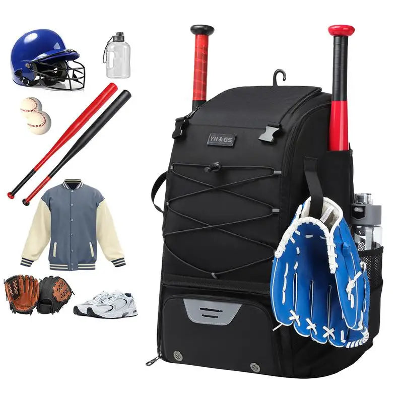 Baseball Equipment Bag Baseball Backpack with Shoe Compartment Lightweight Youth Softball Bat Bag and Bat Backpack