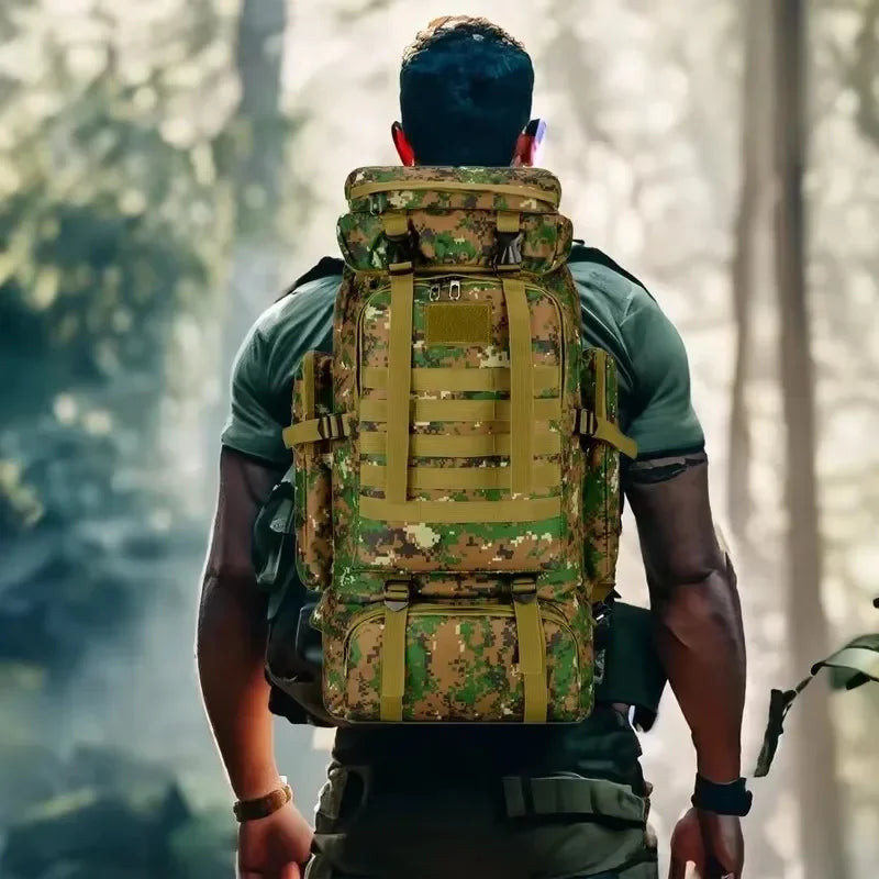 Large 80L 100L Mountaineering Backpack for Hiking Camping Travel and Tactical Outdoor Use