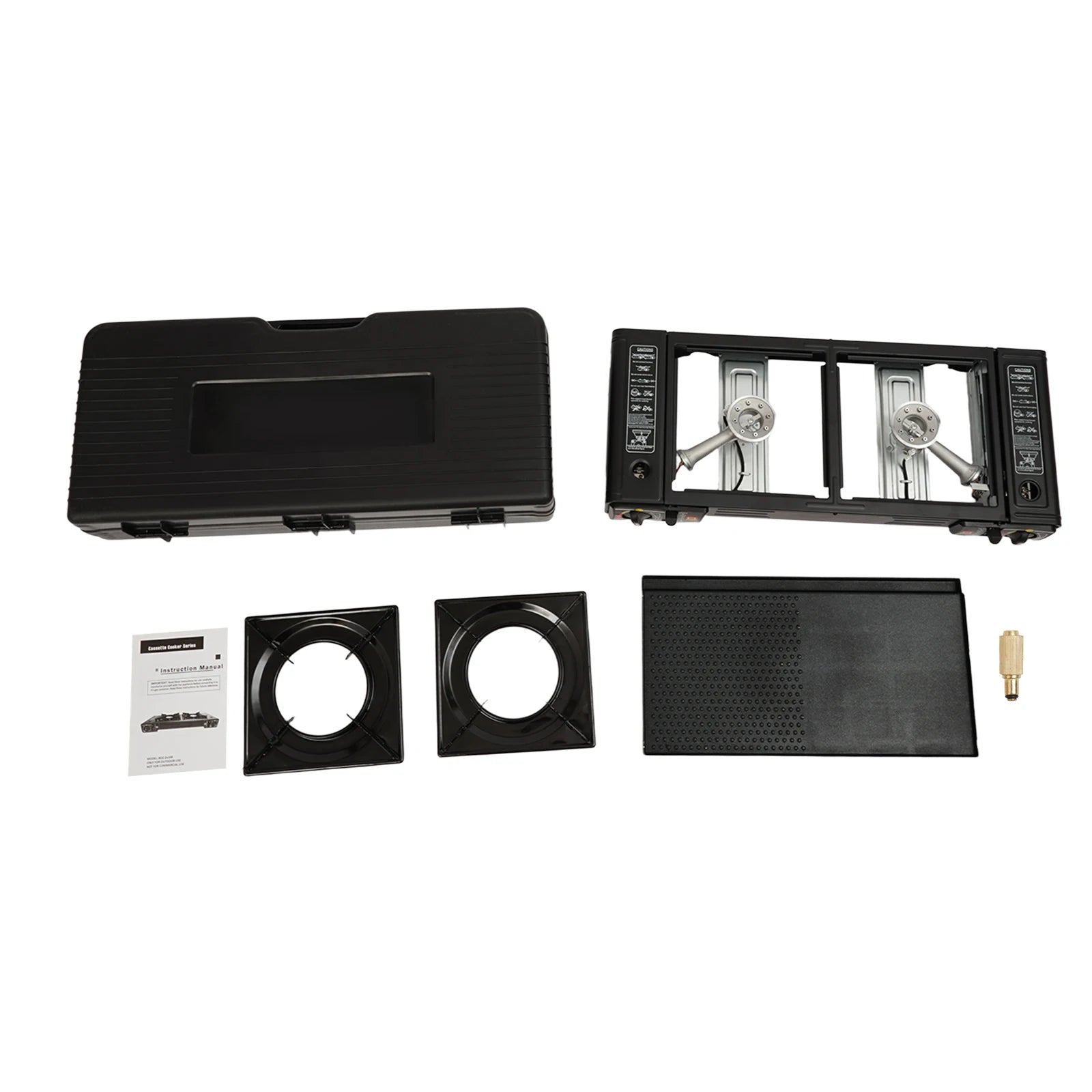 2‑Burner Portable Camping Stove 2500W Each Gas Grill Stove with Carry Case Butane/LPG Compatible