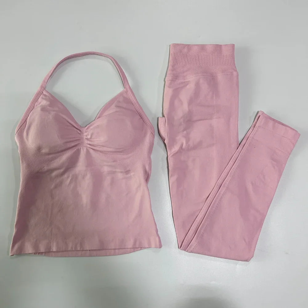 Womens Tank Tops & High Waist Scrunch Yoga Leggings