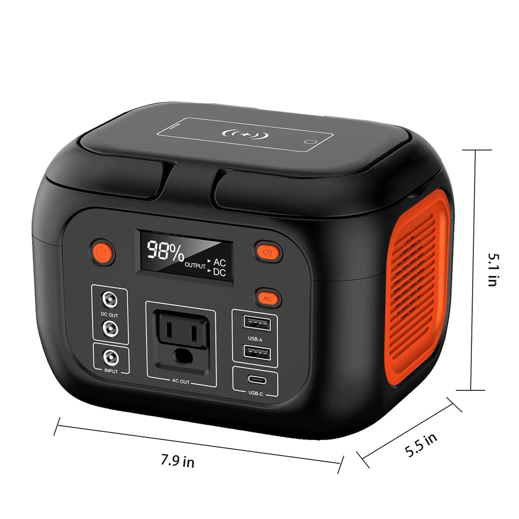 600W 300W 200W 120W Portable Power Station 110V AC Outlets Solar Generator Energy Storage Power Bank for Camping Travel RV Home