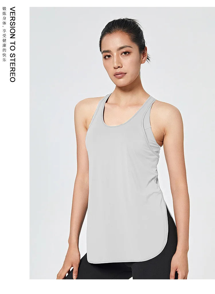 Fitness Yoga Gym Women Tank Crop Top with Bra Sleeveless Shirt Vest Running Quick Dry Sportswear One Piece Workout Clothing