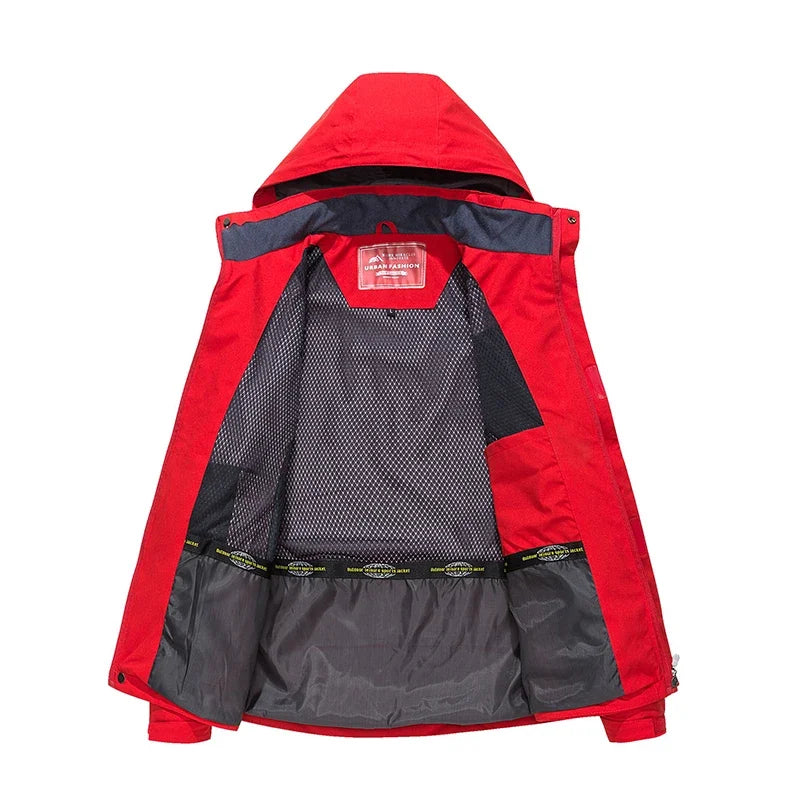 Men’s Waterproof Hiking Jacket Large Size Windproof Outdoor Windbreaker for Camping Hunting Running Trekking Fishing