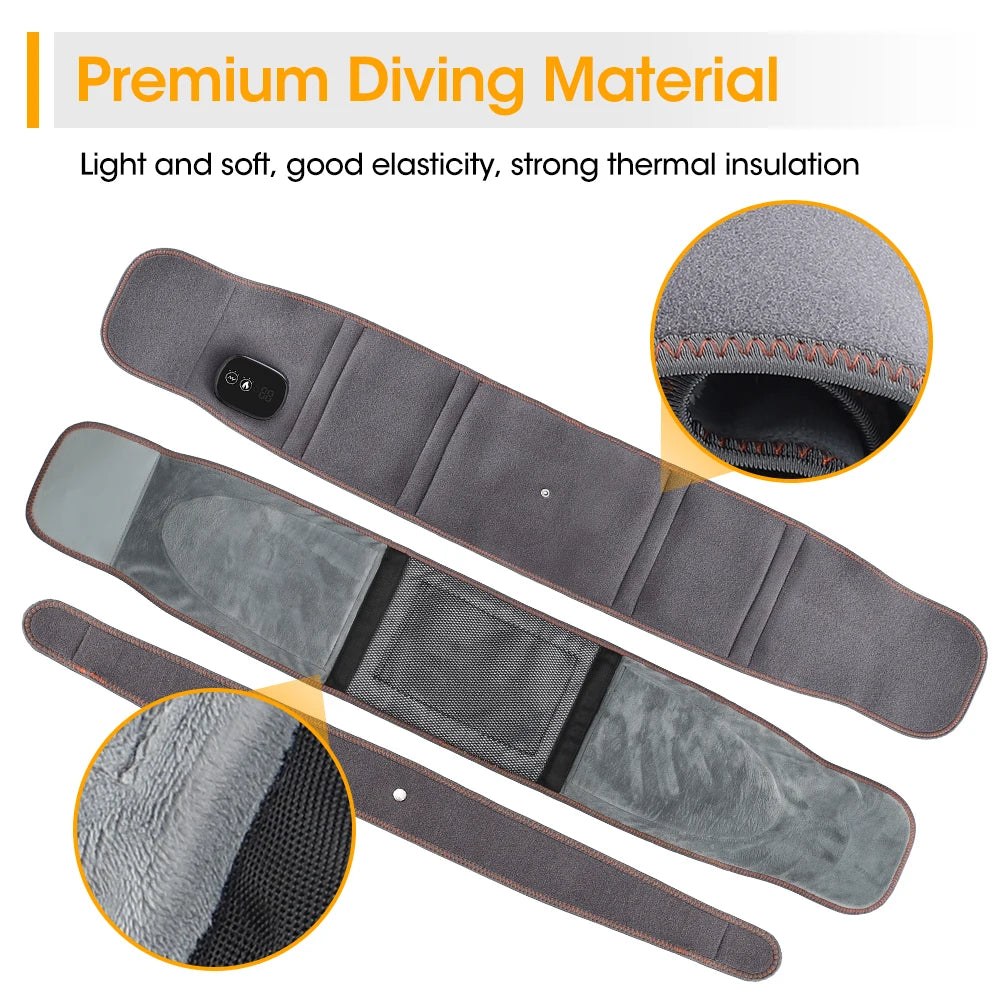 Heating Vibration Massager Belt Red Light Hot Compress Waist Support Brace Waist Back Massage Lumbar Support Belt