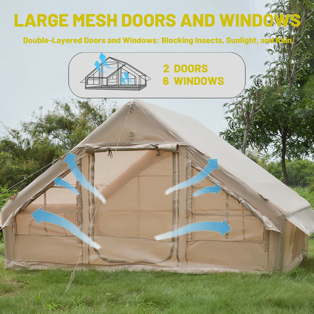Inflatable Camping Tent Easy Setup Waterproof Windproof Self Supporting Portable Blow Up Tent for Hiking and Outdoor Adventures