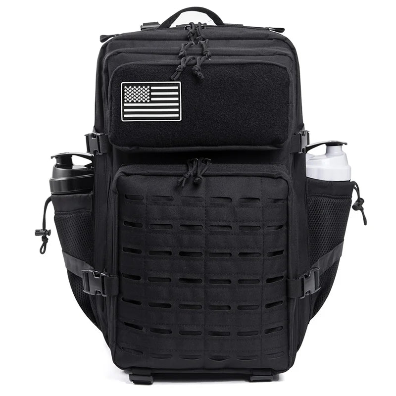 45L Tactical Backpack Survival Bag Hunting MOLLE Backpack Gym Men EDC Outdoor Hiking Rucksack with Bottle Holder