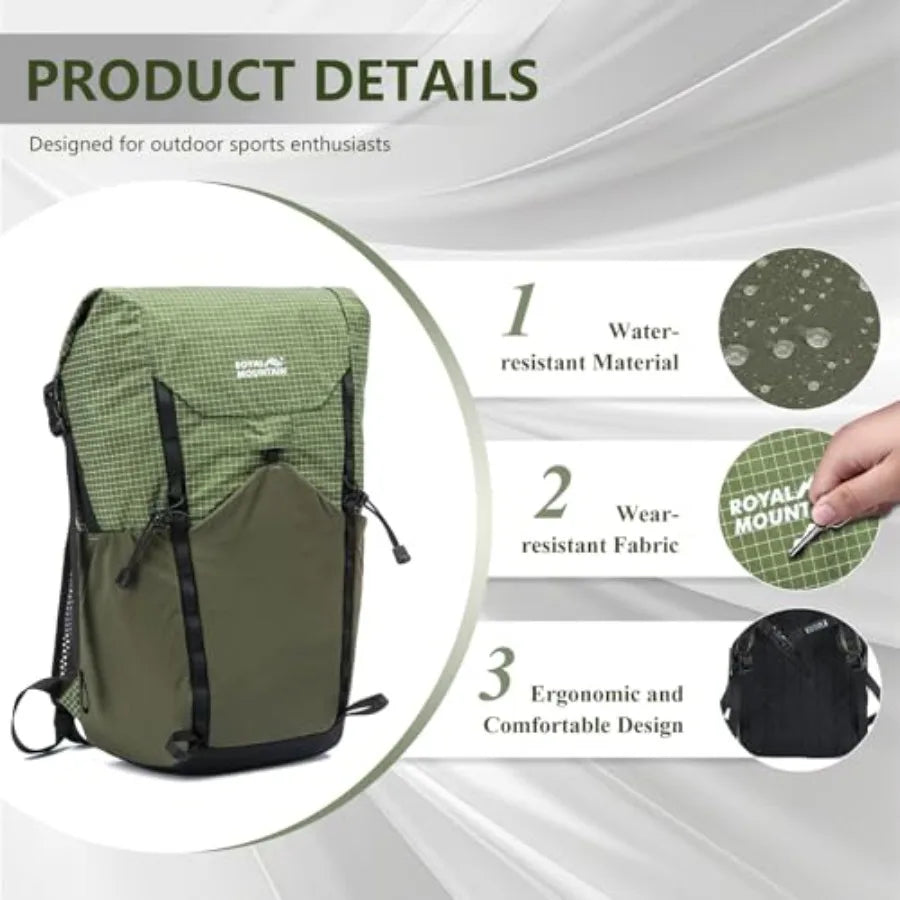 20L Hiking Backpack for Women and Men Water Resistant Daypack Foldable Packable Lightweight Small Hiking Backpack