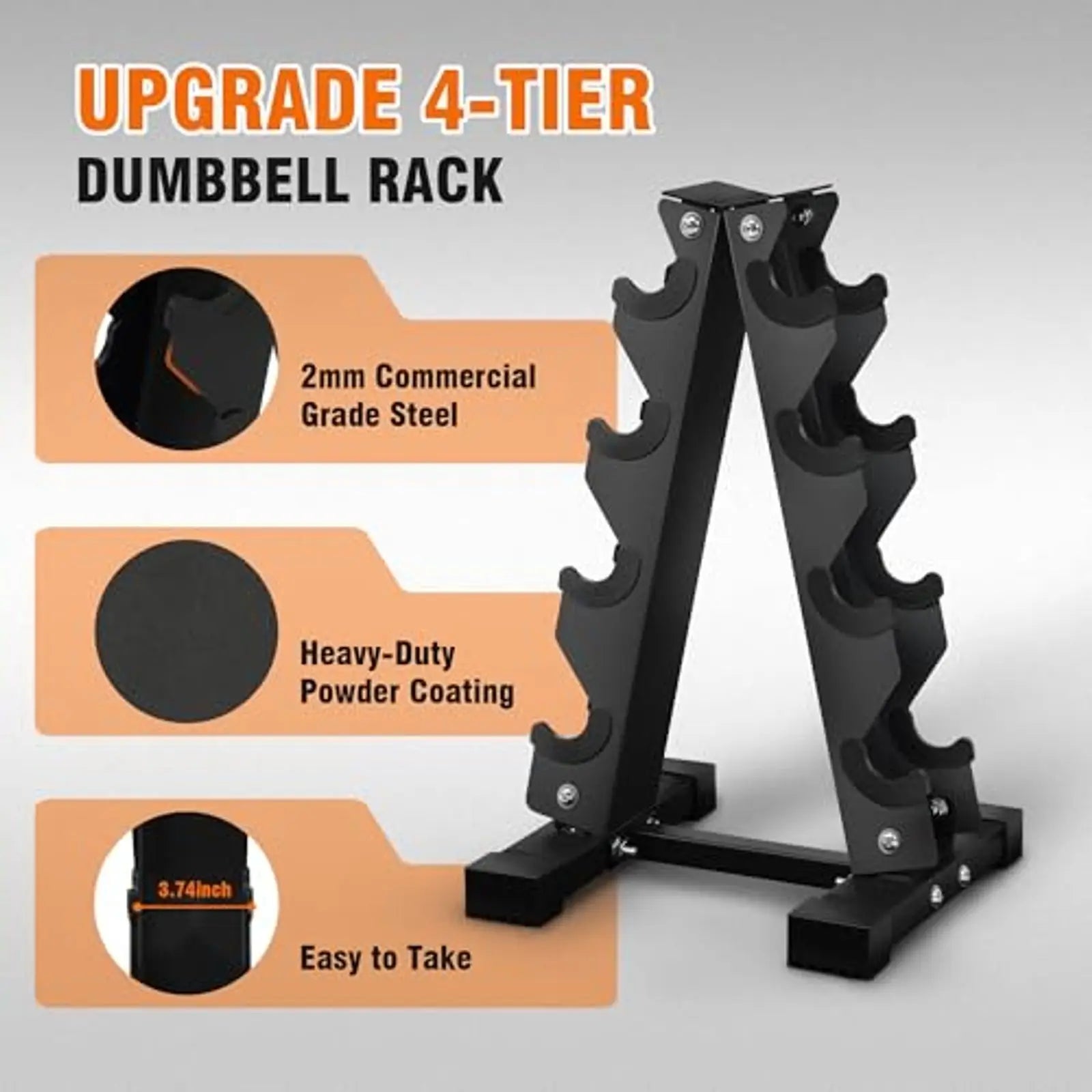 Dumbbell Set with Storage Rack Rubber Coated Hex Hand Weights with Anti Slip Grip for Home Gym Strength Training