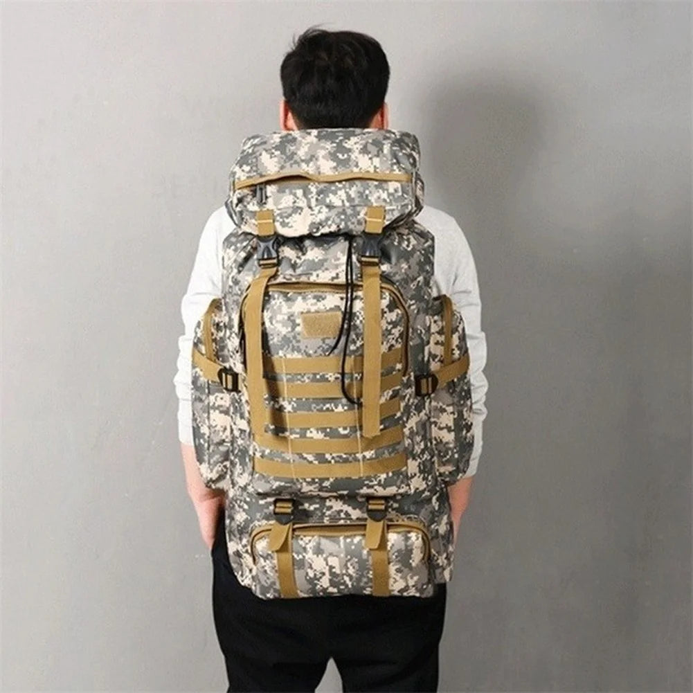80L 100L Mountaineering Bag Climb Bag Tactical Backpack Large Outdoor Hiking Camping Travel Backpack