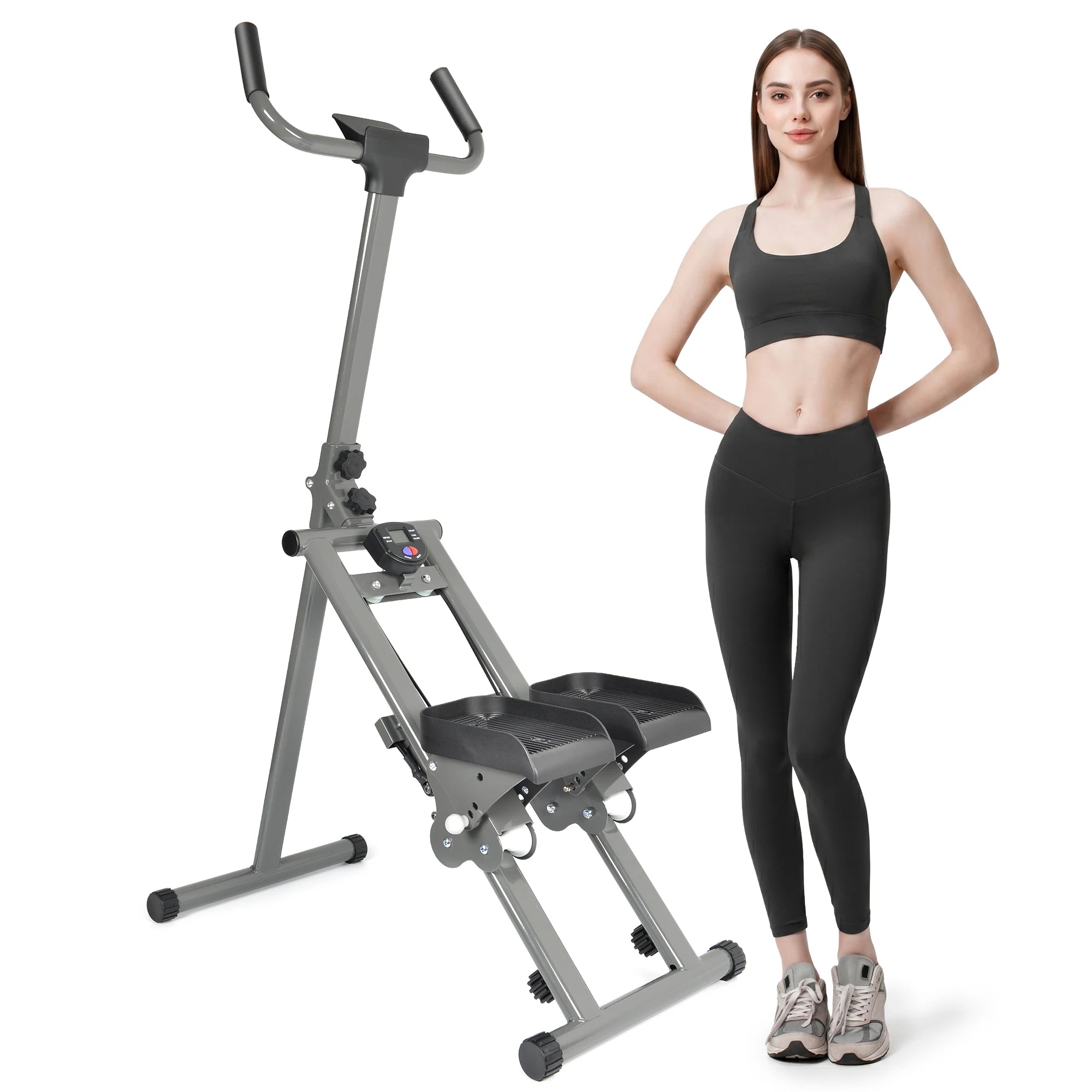 Stair Stepper Machine Vertical Climber with LCD Display Compact Cardio Step Trainer for Full Body Home Workouts