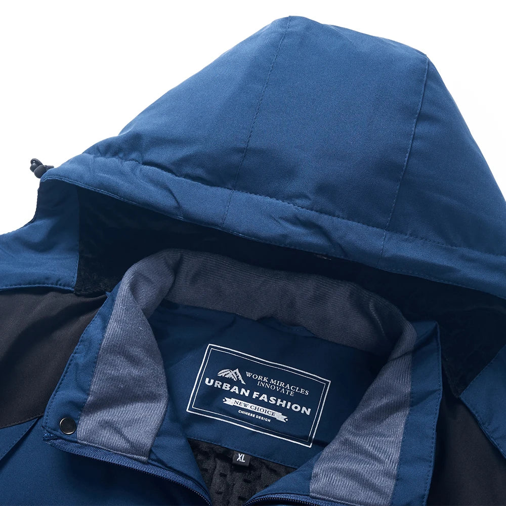 Men’s Winter Parka Windbreak Plus Thick Warm Windproof Fur Coat Military Style Hooded Anorak Men’s Winter Jacket