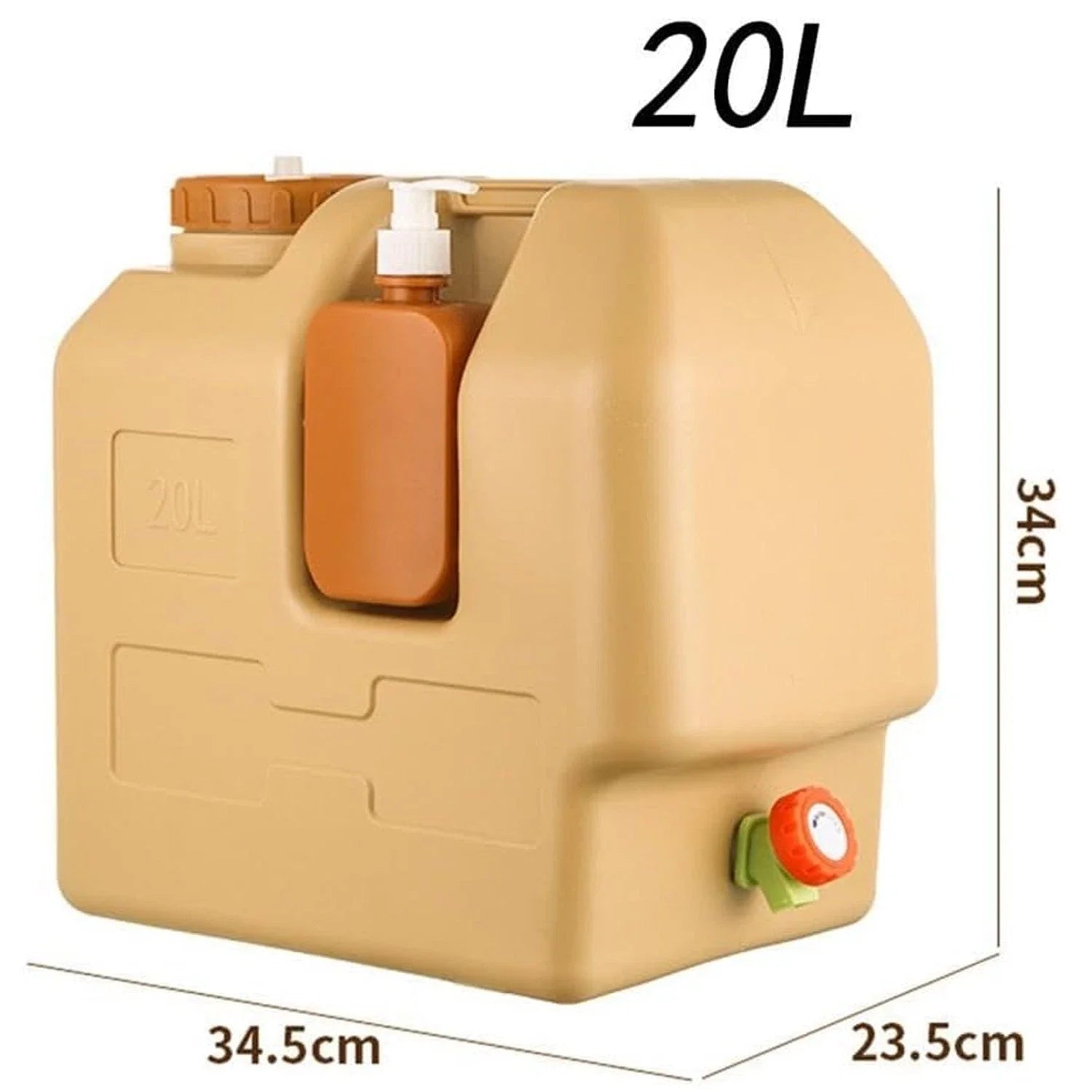 20L Emergency Water Container Large Capacity Portable Camping Water Bag with Spigot for Outdoor Hiking and Picnics