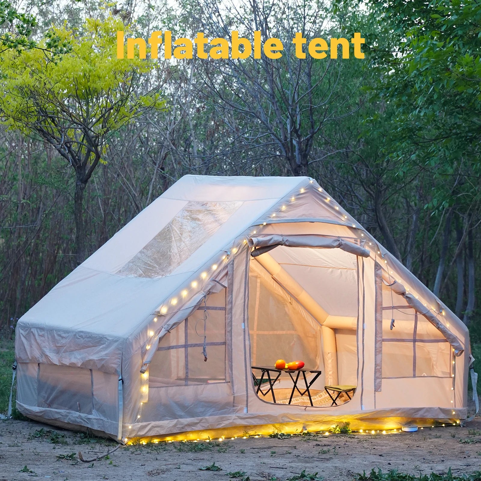 Inflatable Camping Tent Easy Setup Waterproof Windproof Self Supporting Portable Blow Up Tent for Hiking and Outdoor Adventures
