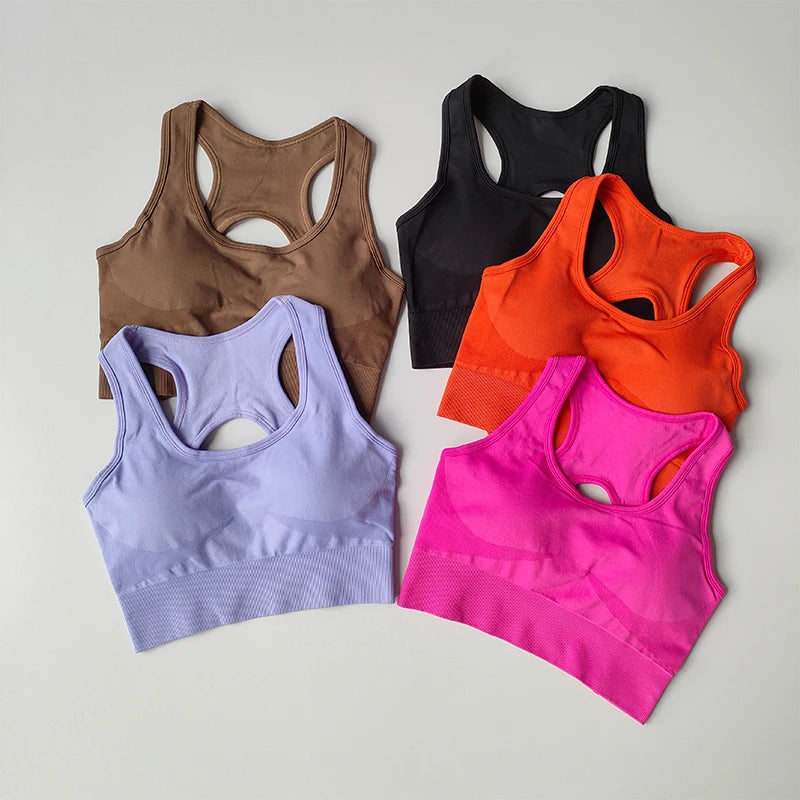2PCS Sports Bra Women Set Professional Fitness Tank Top Bra Shockproof Running Leggings Yoga Suit Beautiful Back Bra Clothing