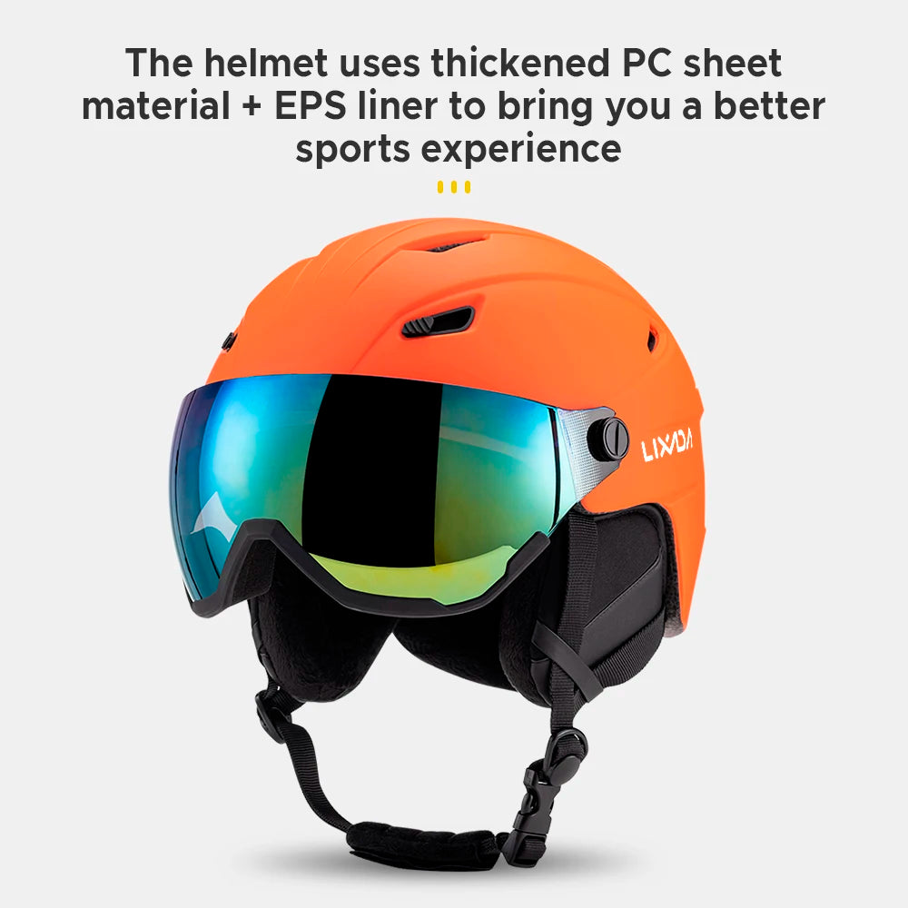 Integrated Ski Helmet Men and Women Snowboard Helmet with Removable Visor Goggles Men and Women Snowboard Wear
