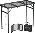 Folding Grill Table Max Capacity 66lbs 3 Adjustable Height Portable Folding Camping Table with Heat