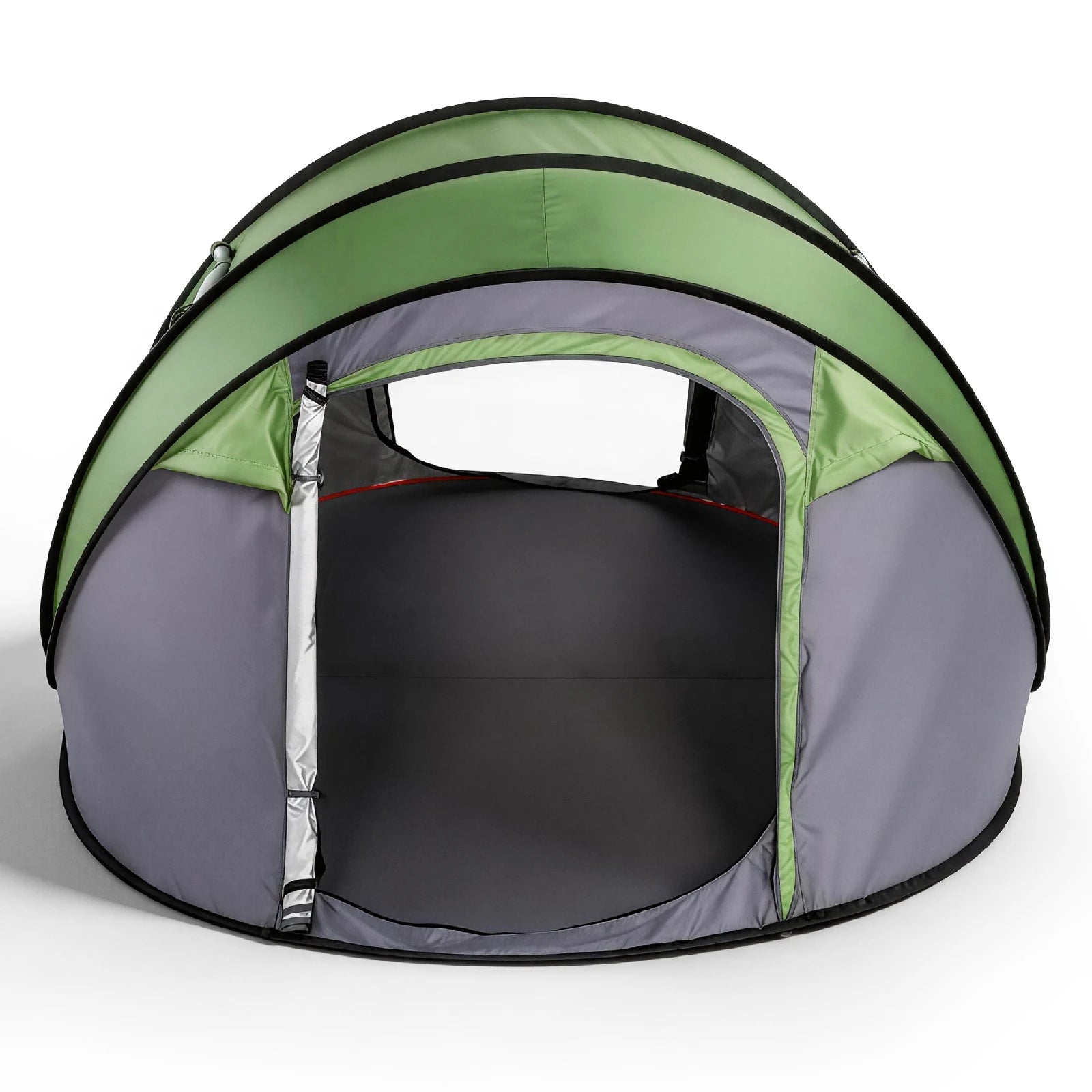 4 Person Pop Up Camping Tent Instant Setup Waterproof Family Tent with Front Awning Automatic Throw Pop Up Tent 280x200x120cm Green Outdoor Hiking Beach Backpacking Tent 3 to 4 People